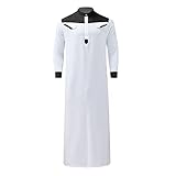 muslimische Klage Herren Kaftan V-Ausschnitt Langarm-Lang Thobe Herren Seite Split Baumwolle Universal Fit Gebetskleidung Für Männer Arabische Kleidung Ihram Kleidung Pfarrer Kostü