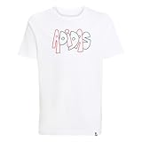 adidas Unisex Kinder Graffiti Graphic T-Shirt JUNIOR, White, 9-10 Y