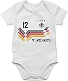 Baby Body Junge Mädchen - 2026 Fussball WM Fanartikel - Trikot mit anpassbarem Namen und Trikotnummer - 1/3 Monate - Weiß - deutschland-fanartikel strampler fußball em german body