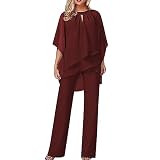 2-teiliges Kleidungsset für Damen, elegant, Sommer, Blumendruck, T-Shirt, Top + Hose, große Taille, hohe Taille, für den Innenbereich, Jogging, Sportanzug, Party, Kostüm, 2-teilig, rot, 42