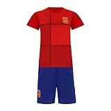 Blackshirt Company Spanien Kinder Sport Trikot Set - Fußball WM EM Fan Zweiteiler España - Rot Größe 104