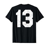 Trikot Uniform Nr. 13 Sportlicher Stil Sport Rückseite Grafik T-S