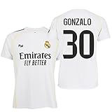 R.Madrid Trikot 2025/26, offizielle Replik – Mannschaft – Gonzalo Garcia – Erstausrüstung – Unisex, Weiß, M