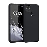 kwmobile Hülle kompatibel mit Google Pixel 4a 5G Hülle - gummierte TPU Silikon Handyhülle - Schutzhülle für kabelloses Laden - Case in Schw