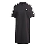 adidas Damen Essentials 3-Stripes Single Jersey Boyfriend Tee Dress, Black, M