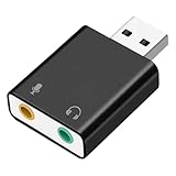 USB bis 3,5 mm Adapter - USB -Soundkartenadapter | USB 3,5 -mm -Audioadapter, Stecker und Spielen USB -Kartenausrüstung, USB bis 3,5 mm Jack -Audioadapter, Soundkartenzubehör für Laptops -Desktop