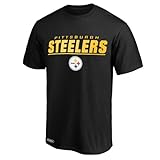NFL Kinder-T-Shirt für Jugendliche 8–20, offizielle Team-Farbe, Fußballspiel, Star-Performance, Primär-Logo, kurzärmelig, Pittsburgh Steelers Black, 10-12