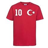 Türkei Kinder T-Shirt Türkiye Trikot Personalisiert mit Wunschname + Nummer - Rot 12 Jahre (142/152)