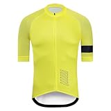 Generisch Neuheiten 2027 Herren Radsportbekleidung Kurzarm Fahrradtrikot für Wettkampf Straßenrennen (Yellow, L)