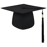 BROADREAM Bachelor Hut Doktorhut Graduation Hut Cap Absolventenkappe Studentenhut Bachelor Abschluss Hut für Abschlussfeiern vom Studium, Universität, Hochschule, Abitur - Absolventenhut in Schw