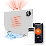 FlinQ Hybrid Heizung - Infrarotheizung und Konvektor Heizung 800 Watt - Freistehend oder Wandmontage - Mit Thermostat - Standgerät Elektroheizung - Weiß