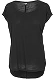 Urban Classics Damen Dames Long Back Shaped Slub Tee T Shirt, Schwarz (Black 7), L EU