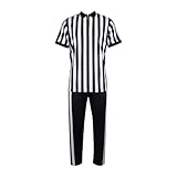 Generisch Schiedsrichter Set Herren Trainingsanzug Schiedsrichter Trikot Football Trikot Fußball Kostüm Tshirt und Hose, Fußball, Karneval, Sportanzug Schnelltrocknend Activewear Fitnessanzug