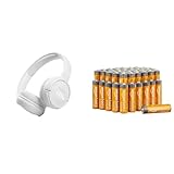 JBL Tune 510BT – Bluetooth Over-Ear Kopfhörer in Weiß & Amazon Basics AA-Alkalisch-B