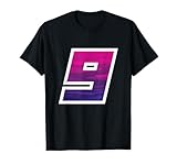 #9 Trikot Nummer Uniform Alter Lila & Rosa Wellen Grafik T-S