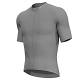 Lo.gas Radtrikot Herren Kurzarm, Rennrad Trikot Durchgehender Reißverschluss mit 3 Taschen, Grau, XXL