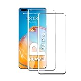 2 Stück Schutzfolie für Huawei P40 Pro, 3D Gebogene vollständige Abdeckung Schutzglas Folie, Anti-Kratzer, Anti-Öl, Anti-Bläschen, Einfache I