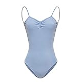 ROYAL SMEELA Ballettanzug Mesh Ballett Tanz Trikots Tanzkostüm Einfarbig Stretch Rückenfrei tanz Body Trikot Tanzkleidung Hosenträger Trikot ballett trikot damen Spaghettiträger ballettbody schw