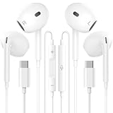 2PC USB C Kopfhörer/iPhone16 Kopfhörer kabelgebunden mit Mikrofon und Lautstärkeregler, HiFi Stereo Ohrhörer/Type C In Ear Kopfhörer für iPhone 16/16 Pro/15/Galaxy S23/Google Pixel/Xiao-mi usw