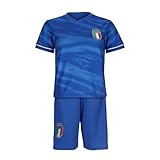 Blackshirt Company Italien Kinder Trikot Set Fußball WM EM Fan Trikot Zweiteiler Blau Sporttrikot Größe 140