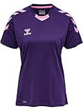hummel Core XK Poly Jersey S/S Damen Trikot, Kurzarm Sport T-Shirt, Sportkragen mit Fronteinsatz, BEECOOL-Stofftechnologie, 100% Polyester, Normale Passform (1er Pack)