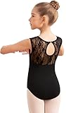 Mulnall Ballettanzug Mädchen Spitze Ärmellos Tanz Trikot für Ballett Langärmelig Turnanzug Tanz-Body aus Baumwolle Kinder Little Girls Gymnastik Trikot Dancewear(6036-06-XXL)