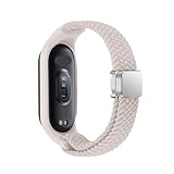 FACDEM Geflochtenes Riemen für Xiaomi Mi Band 8 Elastic Nylon Solo Loop Verstellbares Uhrenband Magnetische Schnallenarmband für Miband 8 NFC Watchbands(Starlight,For Miband 7 6 5 4 3)