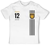 Baby T-Shirt Mädchen Jungen - 2026 Fussball WM Fanartikel - Deutschland Germany Trikot Style - 3/6 Monate - Weiß - Deutschland+wm+Trikot Tshirt-Fussball fußball deutsche Shirt em Trik