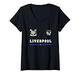 Damen Liverpool City Fan Made Sport/Fußball Trikot Flagge Fußball T-Shirt mit V