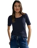 Cecil Damen Style Lena Basic T-Shirt Baumwolle, Universal Blue, XL EU