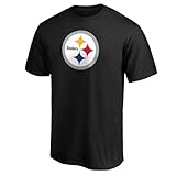 Outerstuff NFL T-Shirt für Kinder, Jugendliche 8–20, offizielles Team-Farbe, Polyester, Performance Primär-Logo, kurzärmelig, Pittsburgh Steelers Black, 8