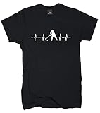 Wolkenbruch® T-Shirt Eishockey Herzschlag (Schwarz, L)