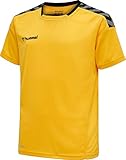 HUMMEL Uni_Kids Hmlauthentic Kids Poly Jersey S/S Trikot, Sports Yellow/Black, 128 EU