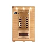 Home Deluxe – Infrarotkabine REDSUN M – 120 x 105 x 190 cm - für 2 Personen, 5 Keramikstrahler – Holz: Hemlocktanne I Infrarotsauna, Sauna, Wärmekabine, I