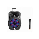 Trade Shop - Tragbarer Lautsprecher 1000 W Bluetooth Trolley mit Mikrofon Events Alien-15