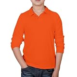 Poloshirt Mädchen Sommer Langarm Strecken Einfarbig Shirts Junge Bequem Lässig Shirt Kinde Basic Weich Top Girl Regular Fit Kühle Kleidung Geschenk Alltag Sport Ob