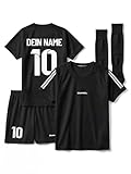 ZUMEL Schwarz Fußballtrikot personalisiert für Jungen & Mädchen – mit deinem Namen & N