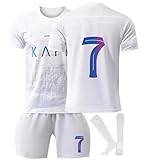 Generic Al NASSR 23/24 Fußball Trikot, Nr.7 Hause/Auswärts Fußball Trikot für Kinder Erwachsener, Fussball Trikots Shorts und Socken Anzug Jungen H