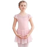 Aiseyi Ballettkleidung Mädchen Ballettkleid Kurzarm Ballett Trikot Baumwolle Ballett Tutu Ballettanzug Balettkleider Tanzk