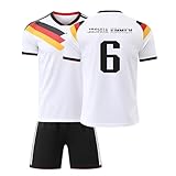 Generisch Deutschland Trikot Kinder, #6 Kimmich Deutschland Neueste Modelle Heim Fußball Trikot Set Fußball Geschenk Trikot Für Kinder/Herren/Damen,Atmungsaktiver S