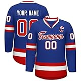Personalisiertes Eishockey Trikot Herren Damen Gestalten Sie Ihr Hockey Trikots mit Ihrem Namen/Team/Nummer Bekleidung für Hockey-F