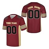 KONG JIMFAN Personalisiertes American Football Trikot,Football Kostüm Individuell Bedruckt Namen Nummer & Logo,Personalisierte Geschenke Für Kinder/Erwachsene Fußballtrikot Deutschland Trikot(3-1)