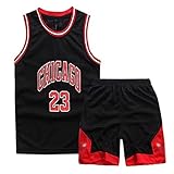 Louenth Basketball Trikot Shirt und Shorts, Erwachsene Basketball Jersey, Basketball ärmellose Anzug, Basketball Sportbekleidung, T-Shirt Weste + Shorts, Jugendlich Sweatshirt(4XL, Schwarz)