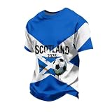 Herren WM 2026 Trikot Nationalmannschafts-Fußballtrikot Kurzarm Trikot Deutschland T-Shirts Rundhals Bequem Sportshirts 13-Blau L