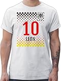 T-Shirt Herren - 2026 Fussball WM Fanartikel - Deutschland Fußball Trikot | Germany-Style mit personalisiertem Namen und Nummer - XL - Weiß - em 2024 fußball-Fanartikel fußball. Germany T