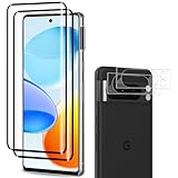 2+2 Stück für Panzerglas für Google Pixel 8 Pro Schutzfolie, 9H Härte Schutzglas für Google 8 Pro Kameraschutz, Volle Deckung Blasenfrei Fingerabdruck-ID Displayfolie für Pixel 8