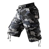 MOKBAY Herren-Cargohosen Cargo Bermuda Schwarz Cargo Herrenhose mit Taschen Cargohose Shopping Online Sport Tactical Kurze Hosen Sport Stretch Leichte Kurze Arbeitshose Herren Stretch 40