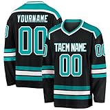 XYYYHTL Kinders Eishockey Trikot Personalisierbar Bedruckt LangäRmelig Hockey Trikot Bekleidung für Ice Hockey Fans Herren Damen Jug