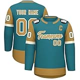 Personalisiertes Eishockey Trikot Herren Damen Gestalten Sie Ihr Hockey Trikots mit Ihrem Namen/Team/Nummer/Logo Custom Hockey Jersey für Hockey-Fans Kinder Eishockey-Trikot Sports Uniform,Royal B