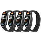 Msksjer 4 Stück Silikon Armband Kompatibel mit Xiaomi Smart Band 9/Xiaomi Smart Band 8 Damen Herren, Weiches Sport Bequem und Atmungsaktiv Ersatzarmband für Xiaomi Mi Band 9/8